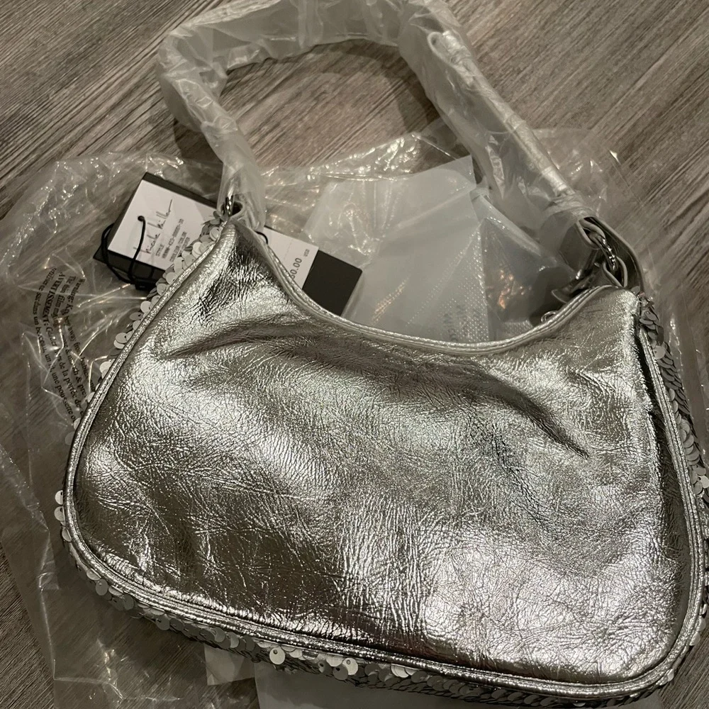 Michael Kors Jet Set Travel and Nicole Miller Silver Mini Y2K Shoulder Bag - Picture 7 of 8
